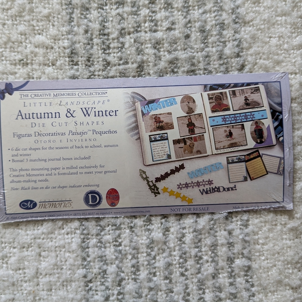 Brand New Creative Memories Autumn & Winter Die Cut Shapes & Journal Boxes